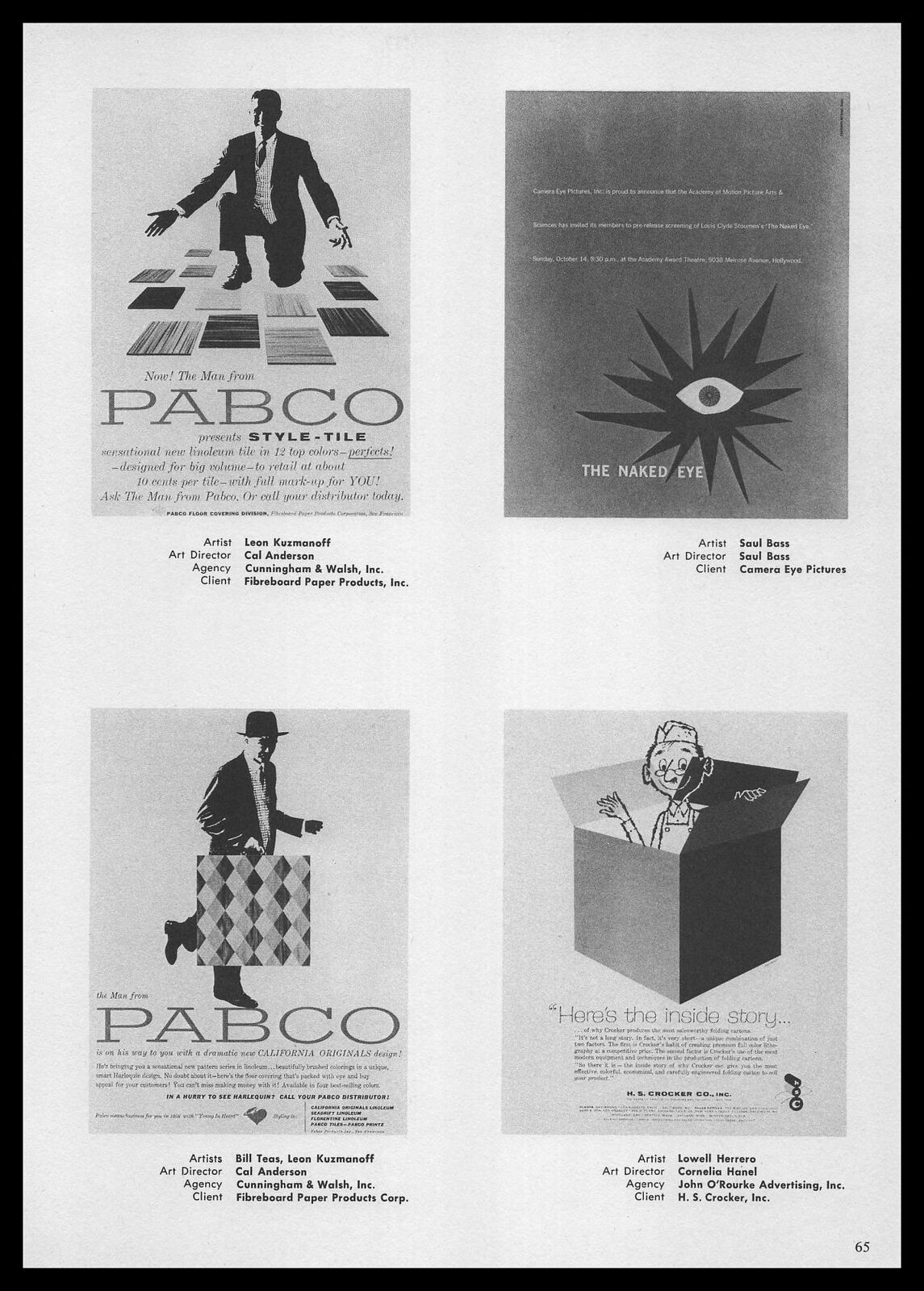 1957 Lowell Herrero Art John O\'Rourke Advertising H. S. Cracker Vintage Print Ad