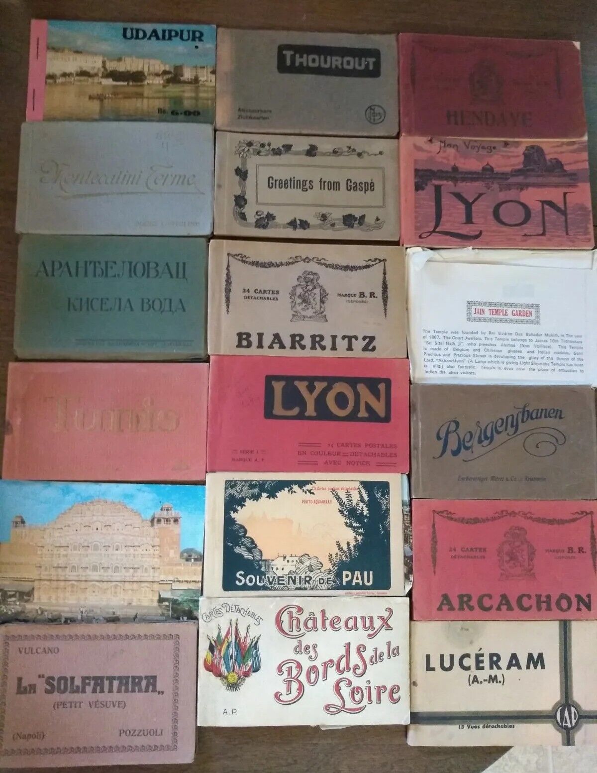 big lot 18 vintage & antique postcard lot photo books