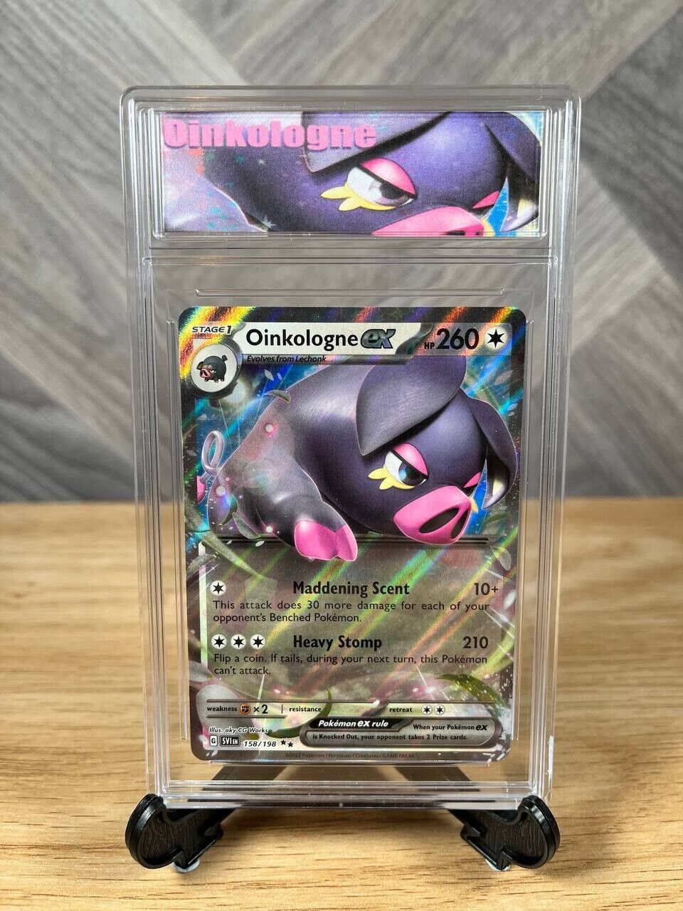 Oinkologne Ex 158/198 SV1 Double Rare Pokemon Card in Grading Slab NM/M