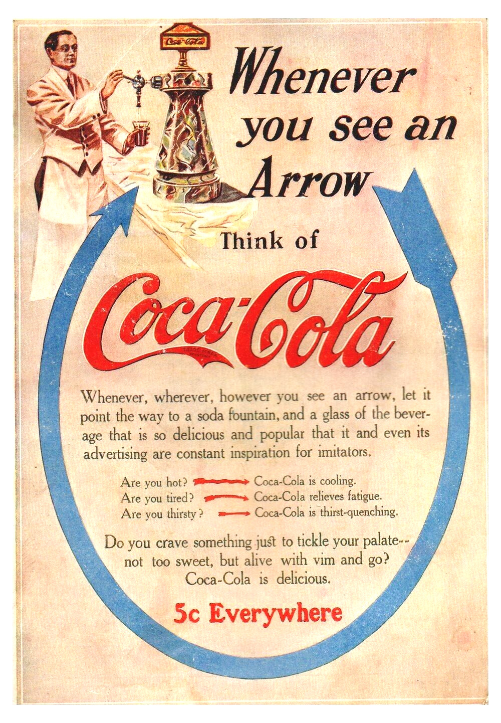 RARE 1909 COCA-COLA & CREAM of WHEAT ADS (MAGAZINE BACK COV) BLACK WAITER, CHEF