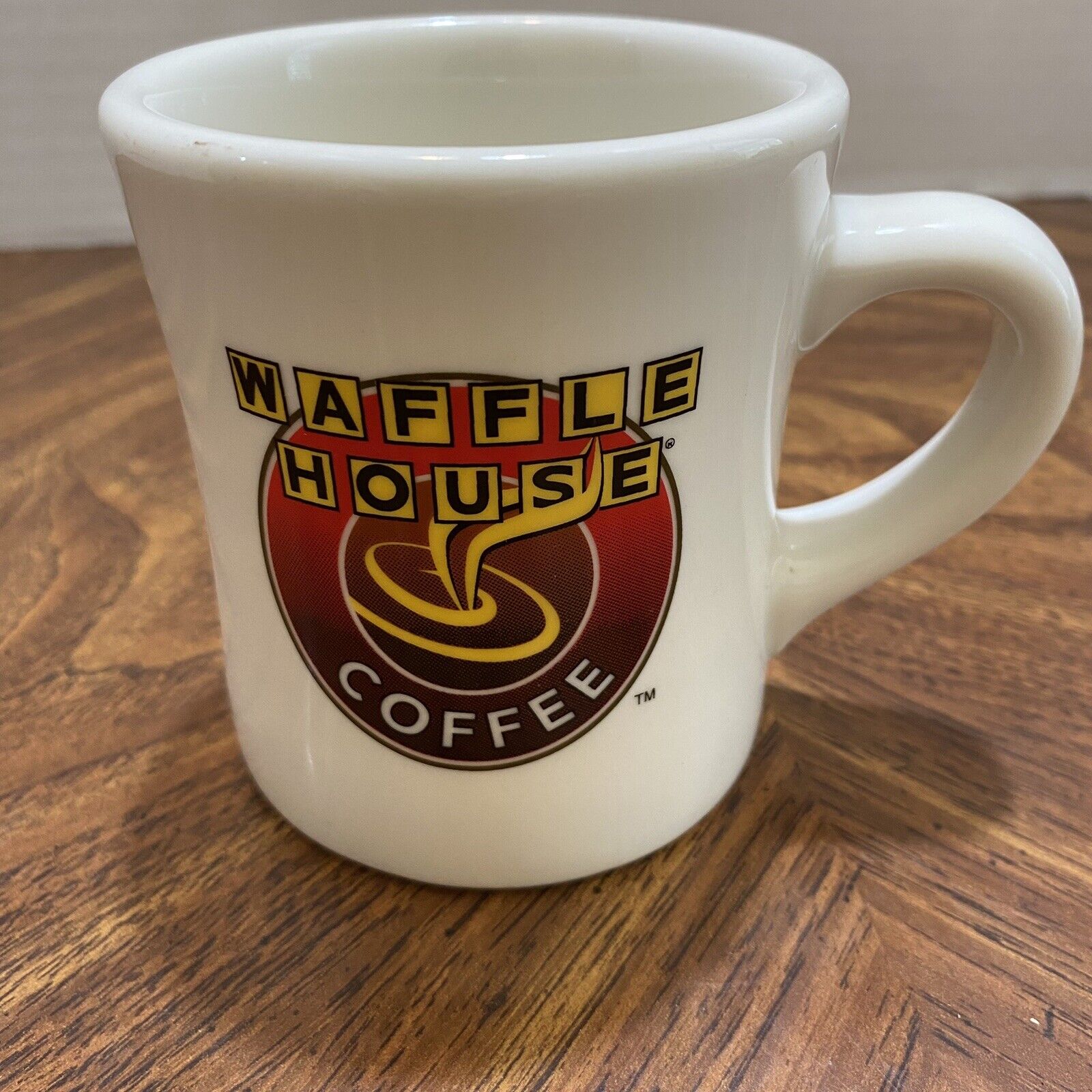 Vintage TUXTON Rounded WAFFLE HOUSE Heavy Ceramic Coffee Cup Mug
