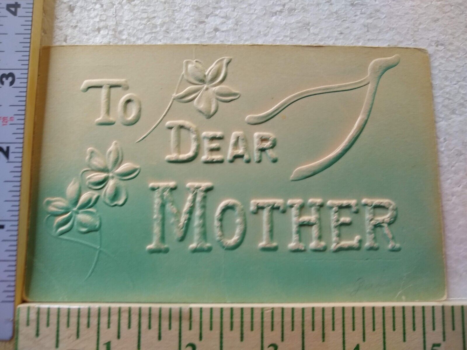 Postcard To Dear Mother Flower Art Print Embossed Card