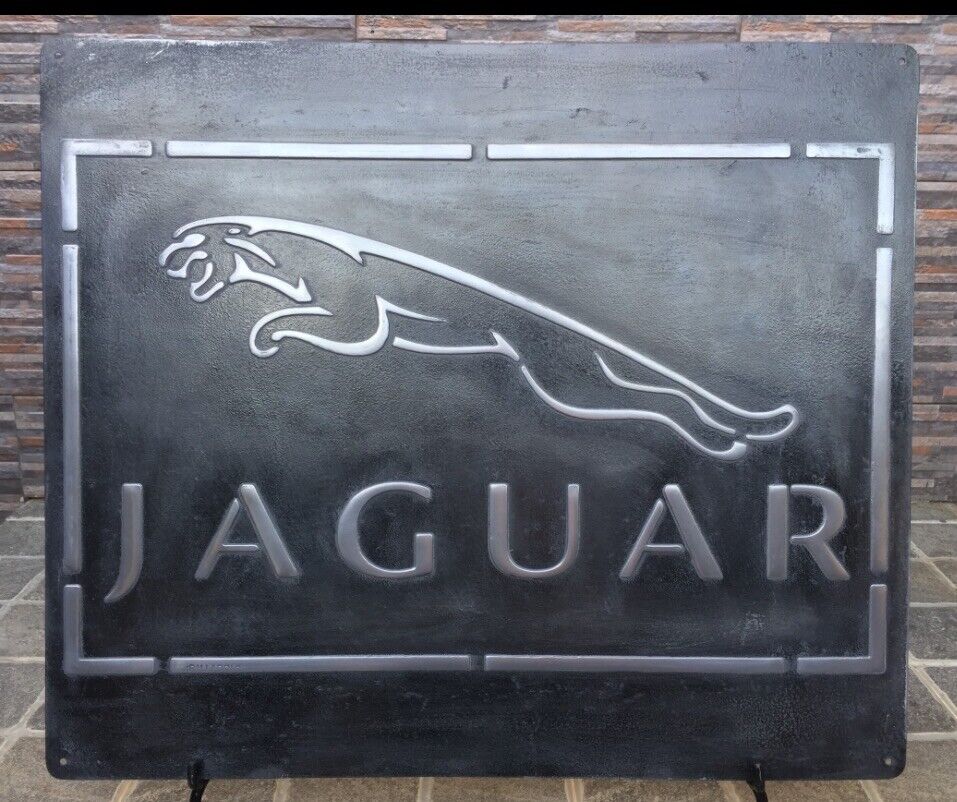 Vintage Jaguar Metal Sign (handmade By Pallarols)
