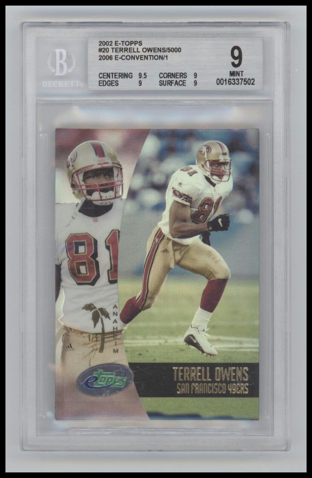 2002 eTopps Terrell Owenes National Convention 1/1 BGS 9
