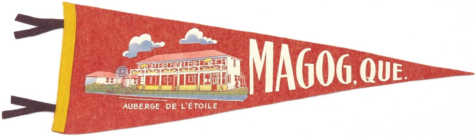 Vintage Felt Pennant MAGOG QUEBEC Canada Auberge De L\'Etoile Lake Memphremagog