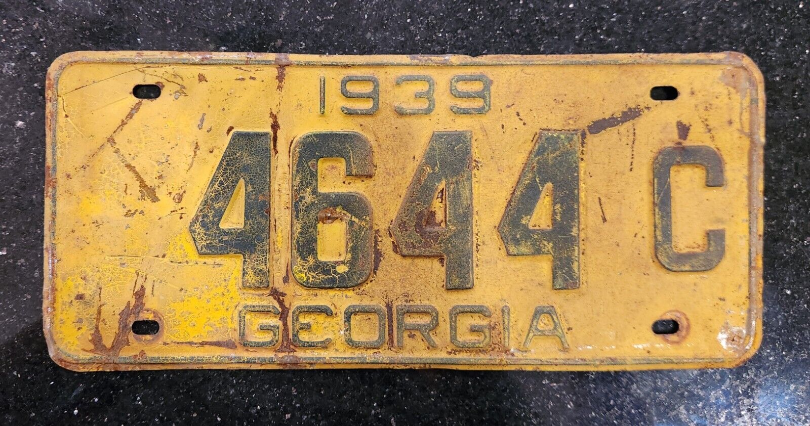 1939 Georgia GA License Plate Car Tag Vehicle Registration Automobile Vintage