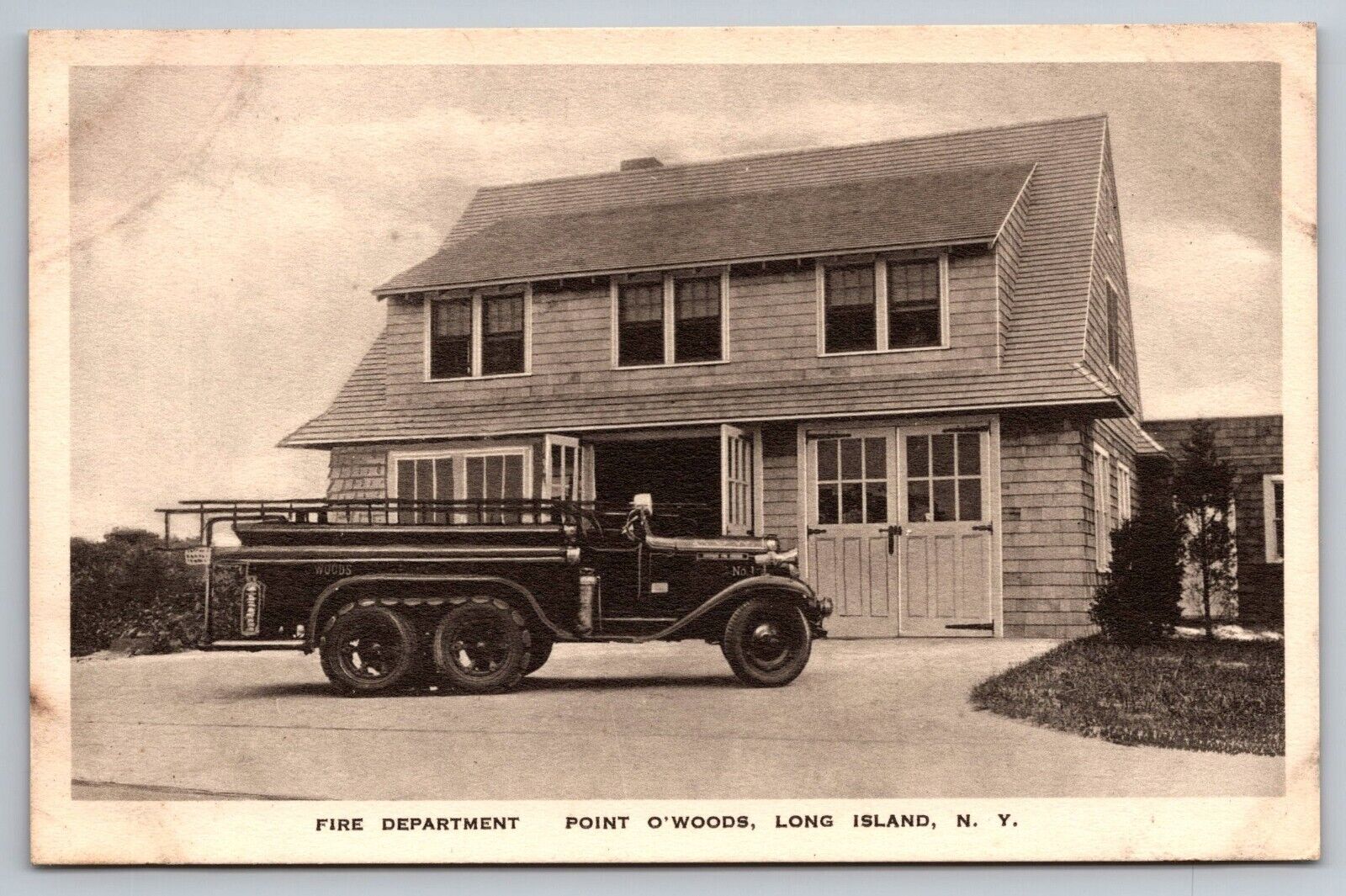 Fire Department. Point O\'Woods, Long Island Postcard
