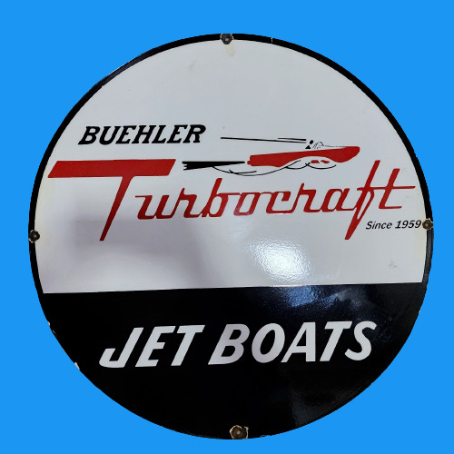 Porcelain Buehler Turbocraft  Enamel Sign Size 30x30 Inches Double Sided