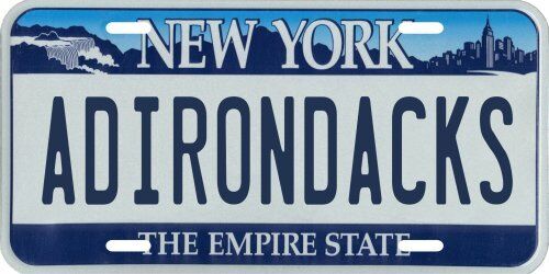 Adirondacks Mountains New York Metal License Plate