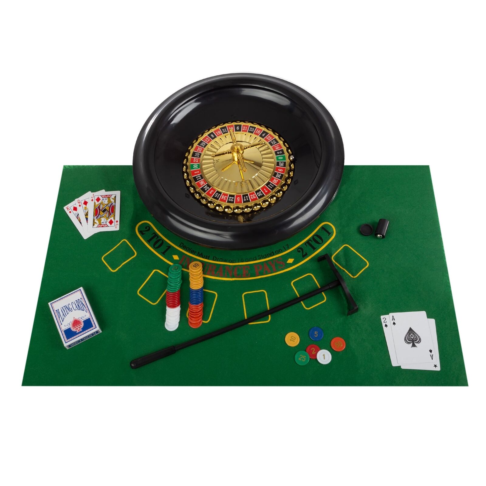 Trademark Poker Roulette Wheel Set – 16-Inch Gambling Wheel with Reversible R...