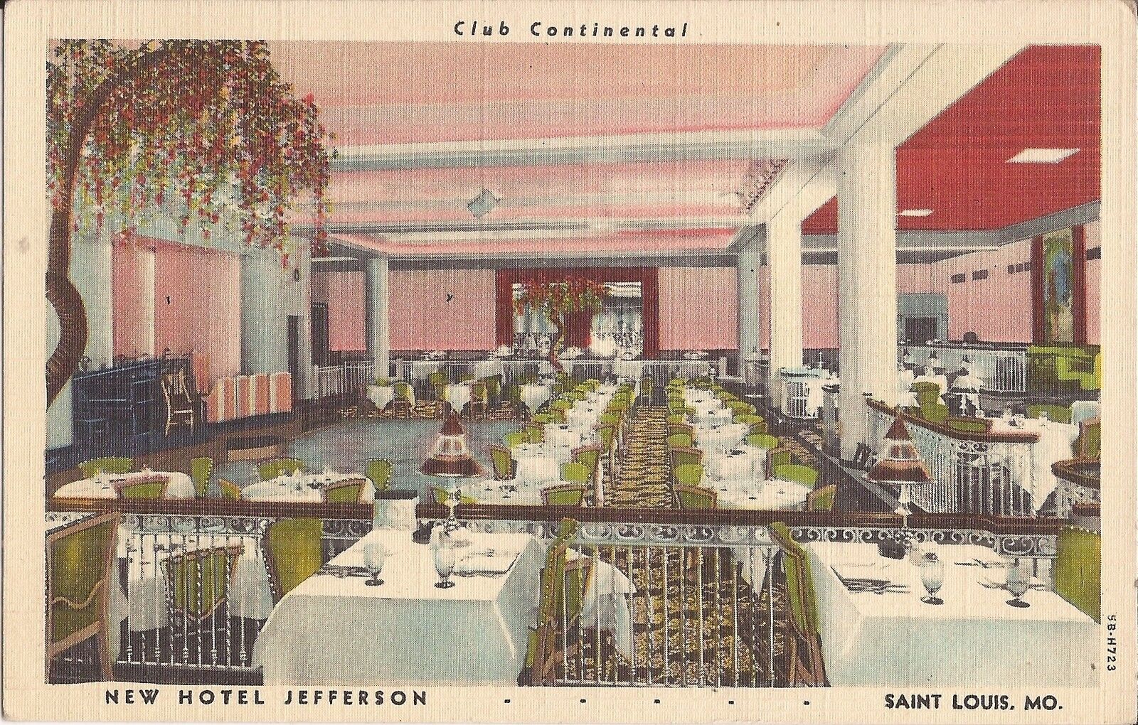 St. Louis, MISSOURI - New Hotel Jefferson - Club Continental - ARCHITECTURE 1945