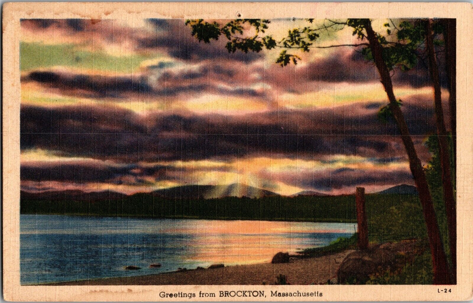 Greetings from Brockton MA Vintage Postcard H48