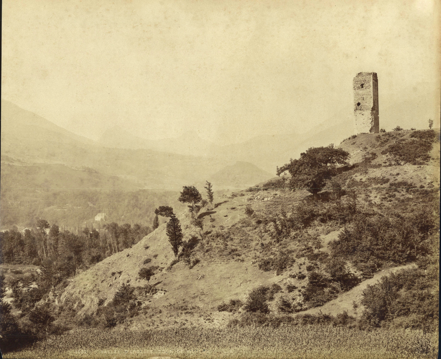 France, Pyrenees, Algelès Valley, Tour, Vintage Print, ca.1880 Vintage Print 
