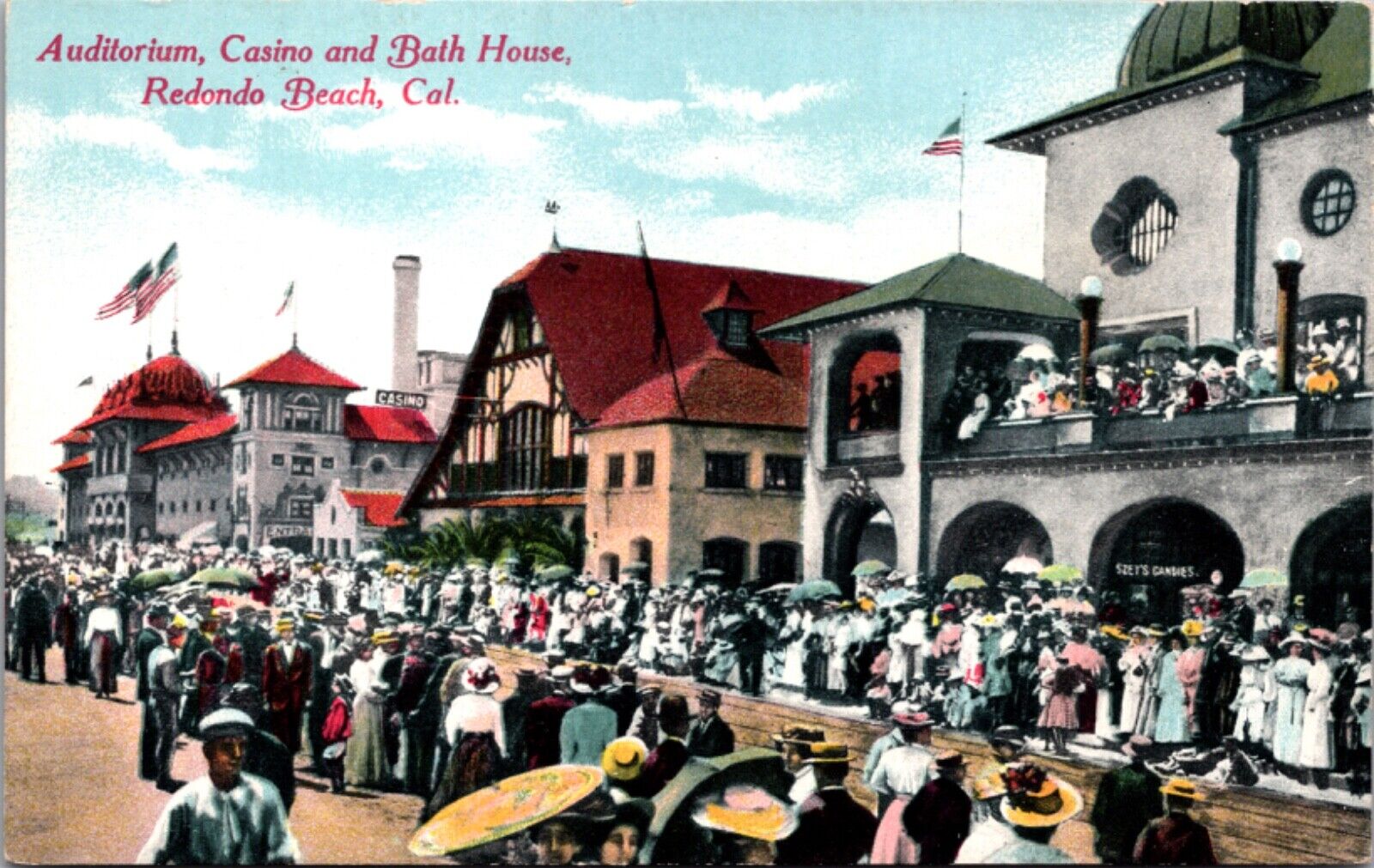 Postcard Auditorium, Casino and Bath House in Redondo Beach, California