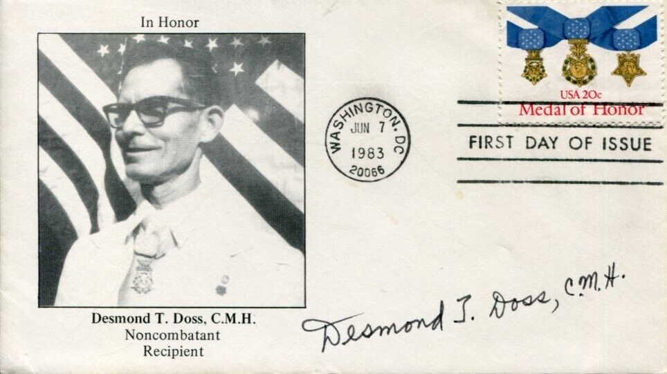 Desmond Doss Medal Of Honor MOH Army WWII Hacksaw Ridge Signed Autograph FDC BAS