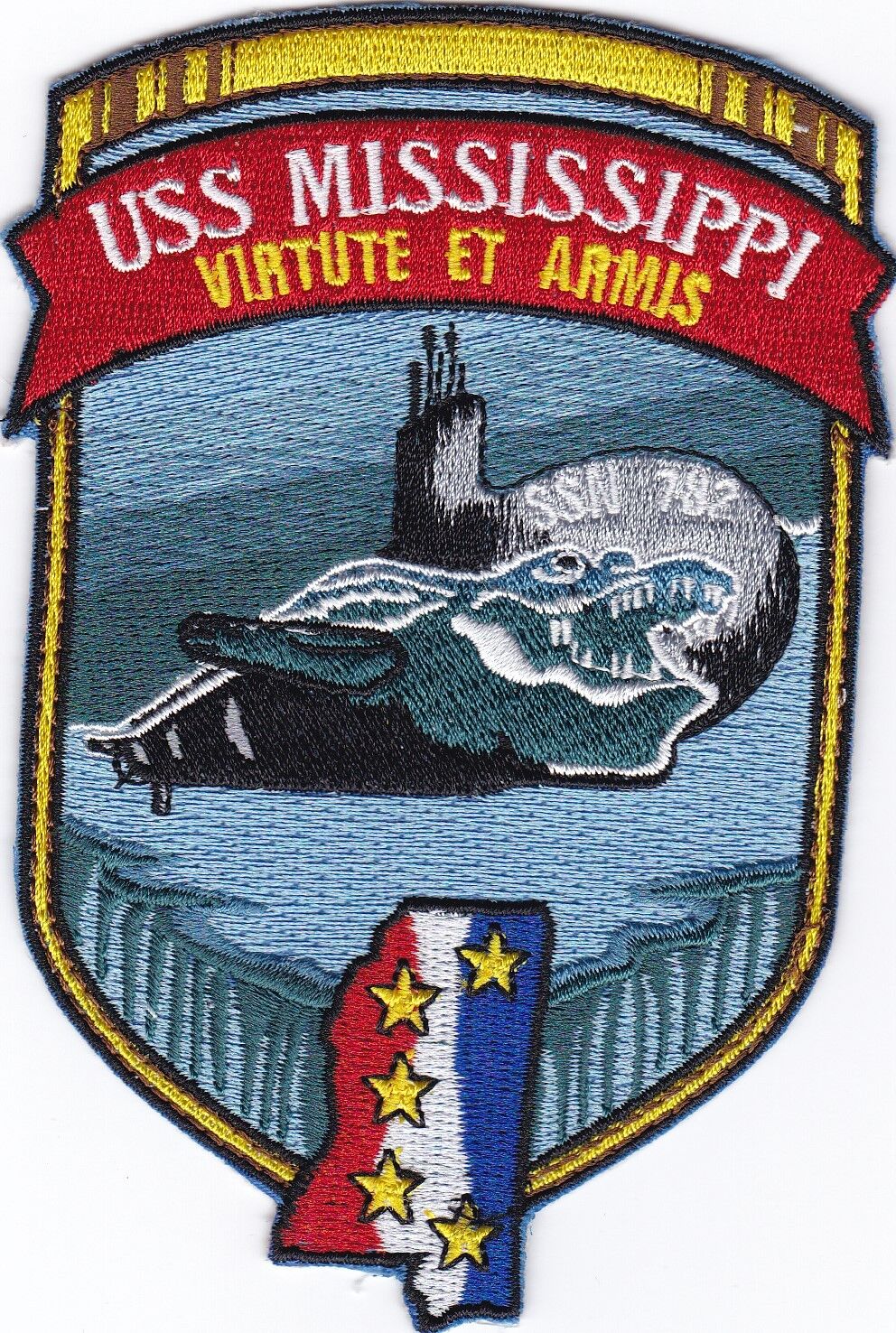 USS Mississippi SSN 782 - Submarine - BC Patch - C6972