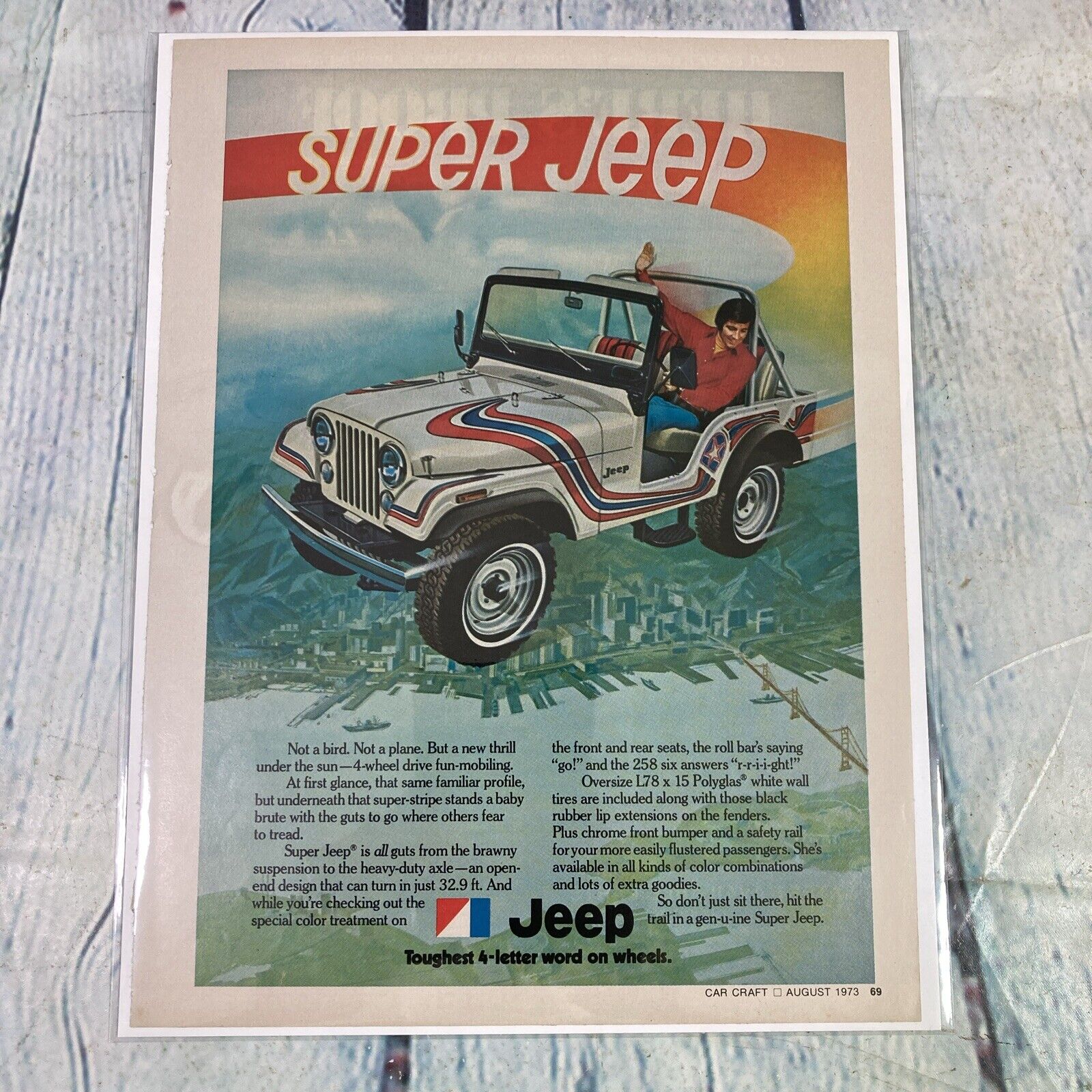 Vintage 1973 Print Ad Super Jeep Truck Car 4x4 Outdoor Magazine Page Paper