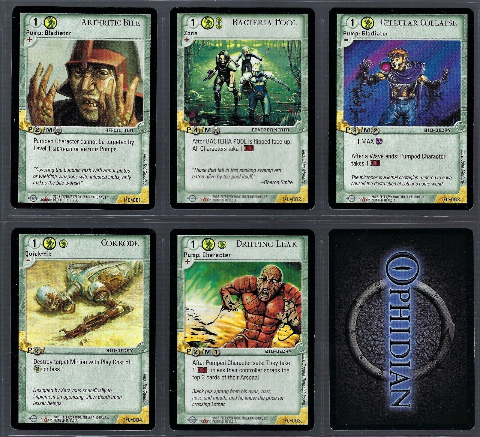 2003 Fleer Ophidian 2350 Card Game Complete Set of 240 Gaming Cards Base Set NM