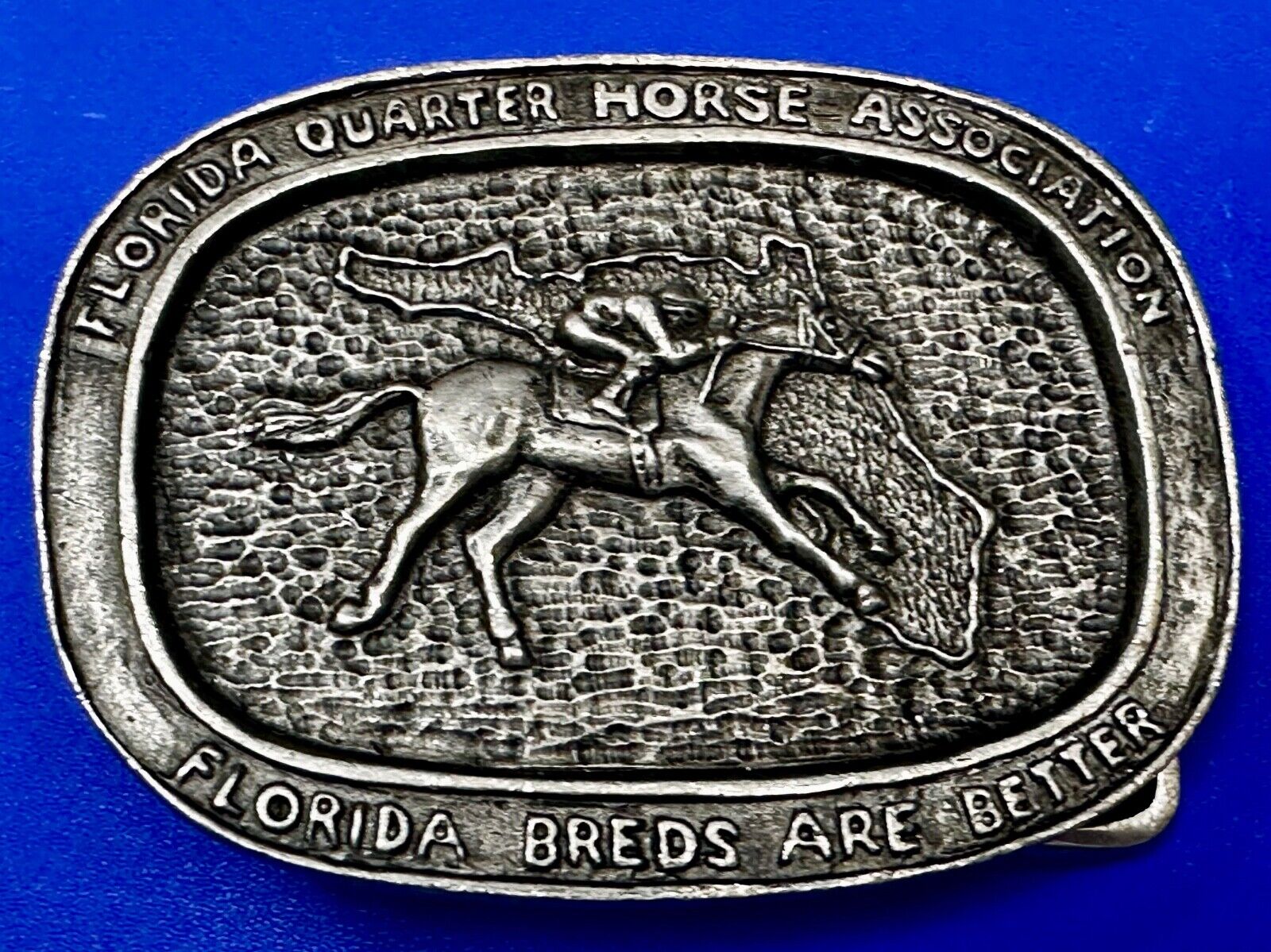 Florida Horse Breeds Are Better Riding Race Vintage Metzke 1981 Belt Buckle
