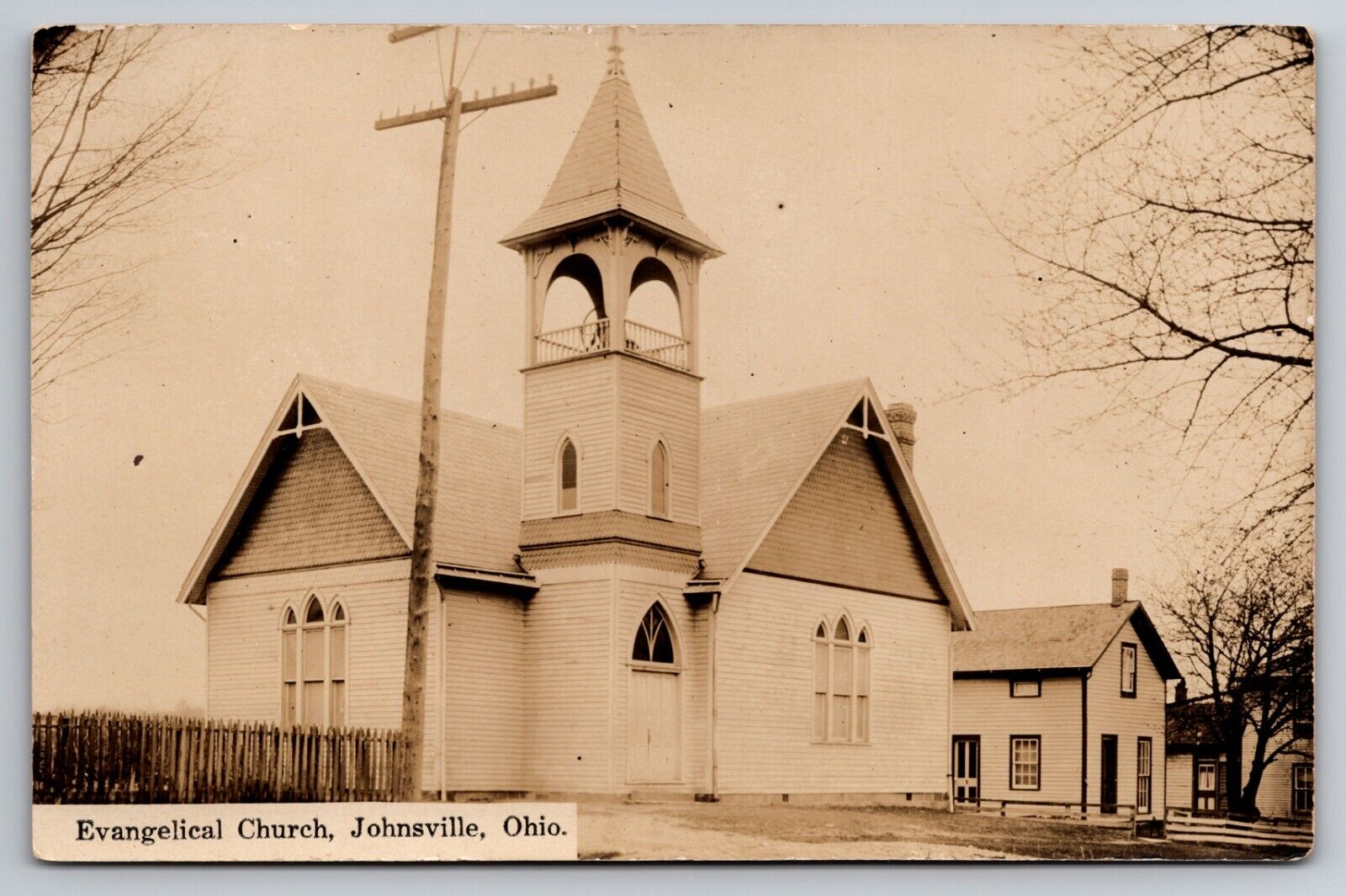 Evangelical Church Johnsville Ohio OH c1910 Real Photo RPPC
