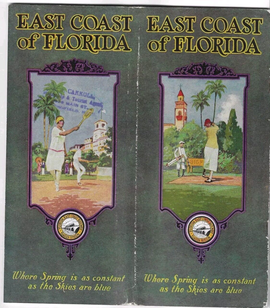 1925 Florida East Coast Railway Travel Brochure Illustrated Art Deco Antique FL