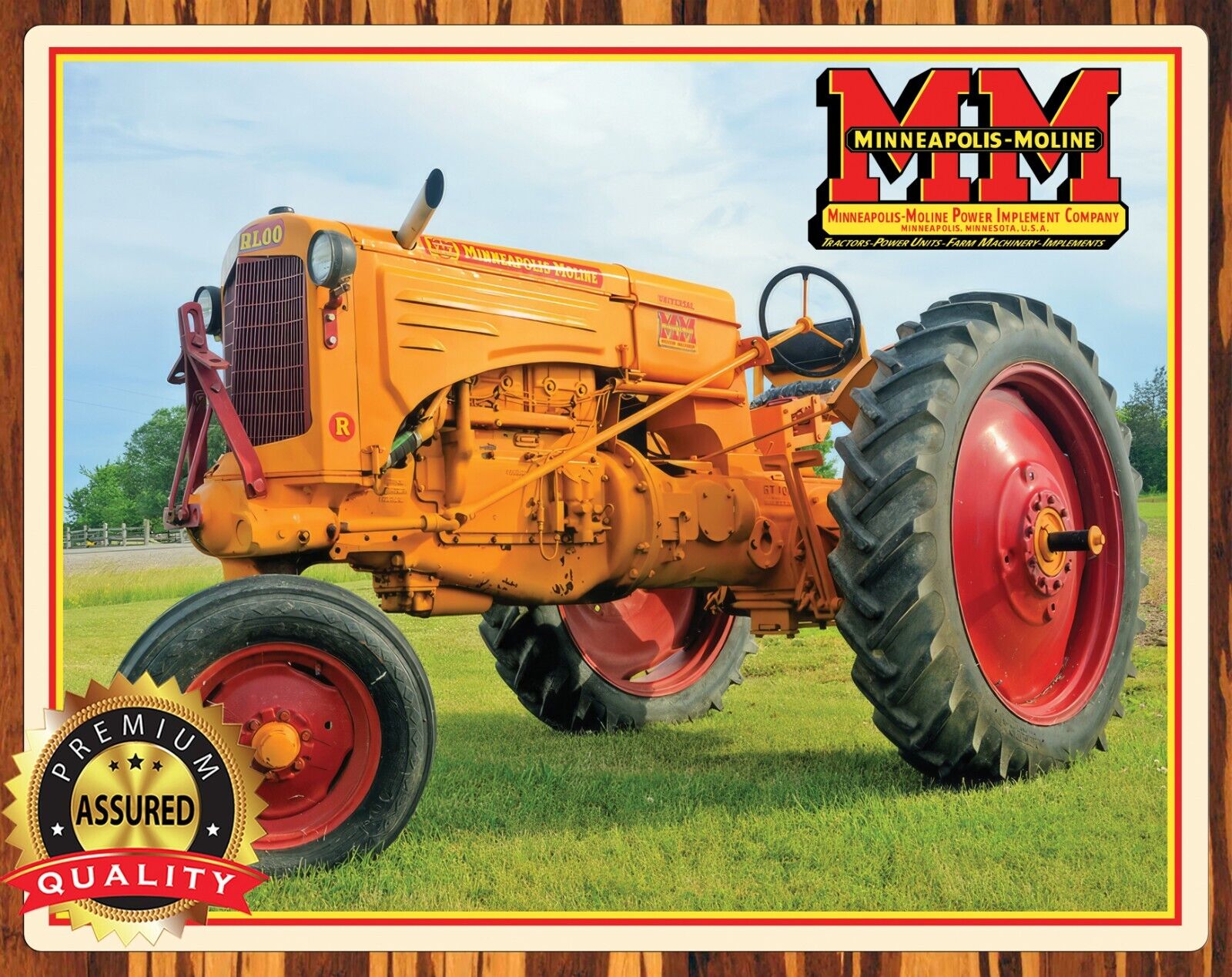 1948 Minneapolis-Moline Model R Waterloo Tractor - Rare - Metal Sign 11 x 14