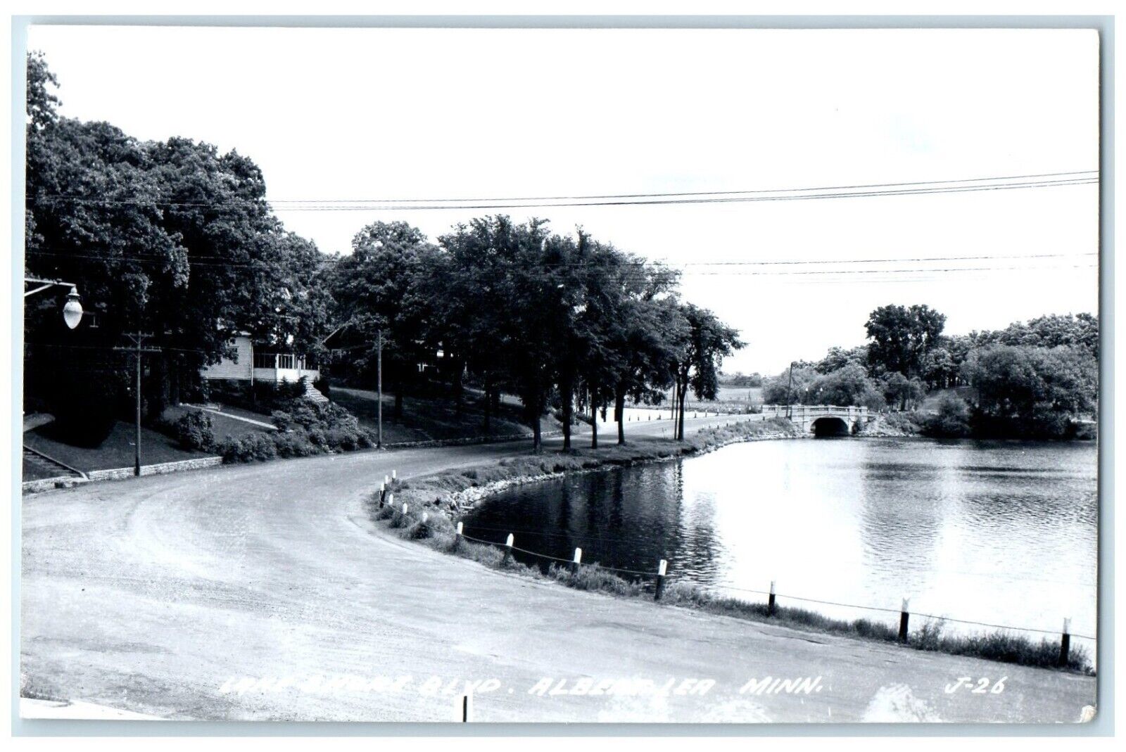 c1950's Lake Street Blvd Albert Lea Minnesota MN RPPC Photo Vintage Postcard
