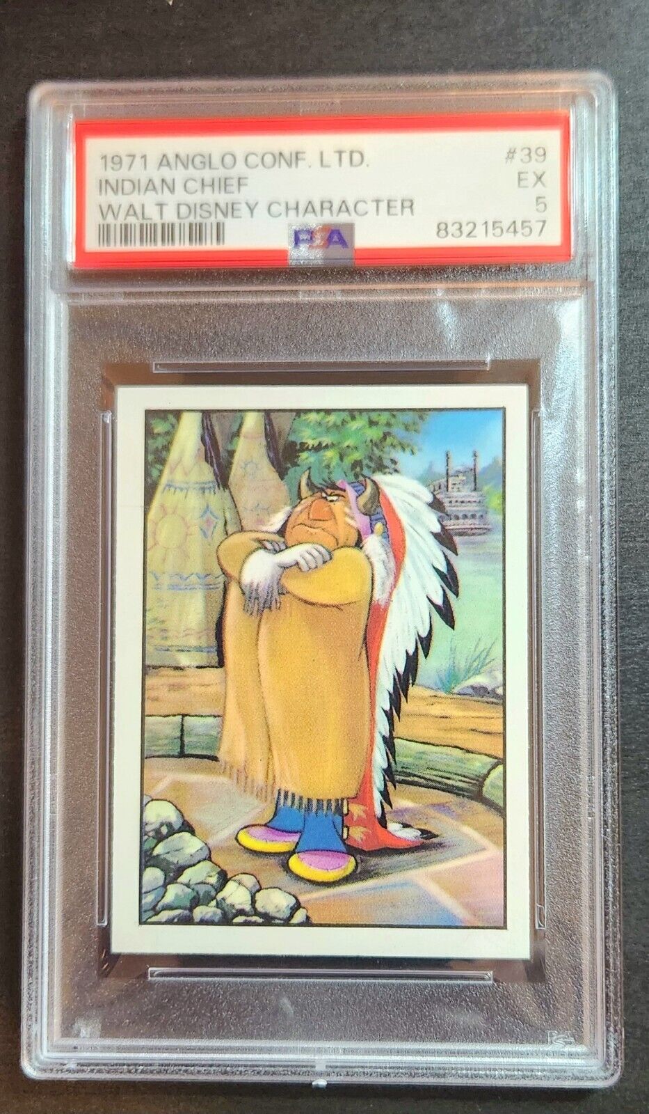 1971 Anglo Confectionery Walt Disney Characters Indian Chief PSA 5