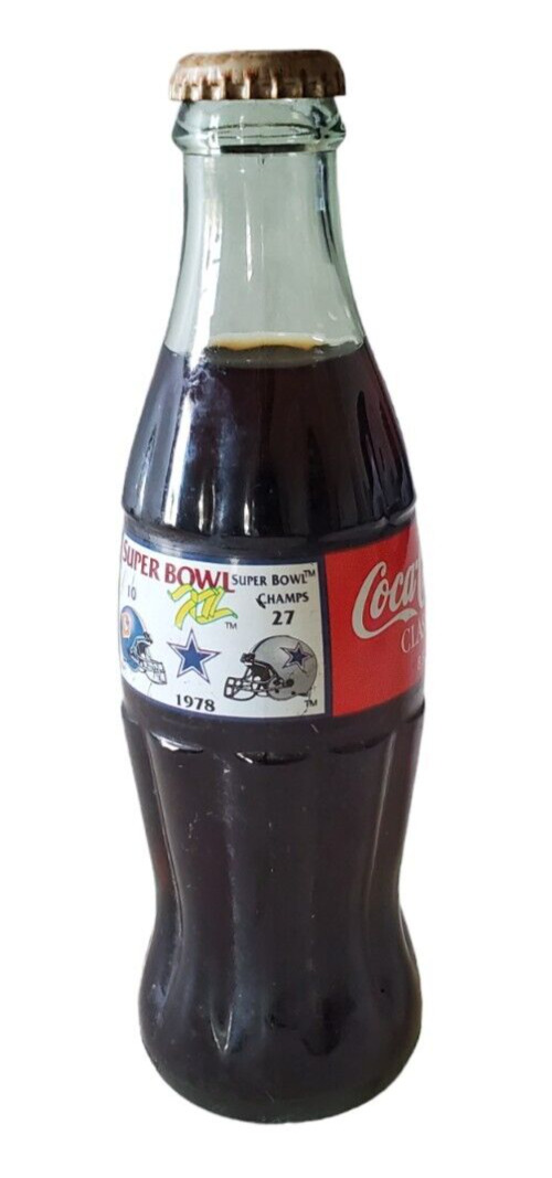 Vintage Dallas Cowboys vs Denver 1978 8 OZ Super Bowl Coca-Cola Coke Bottle 1996