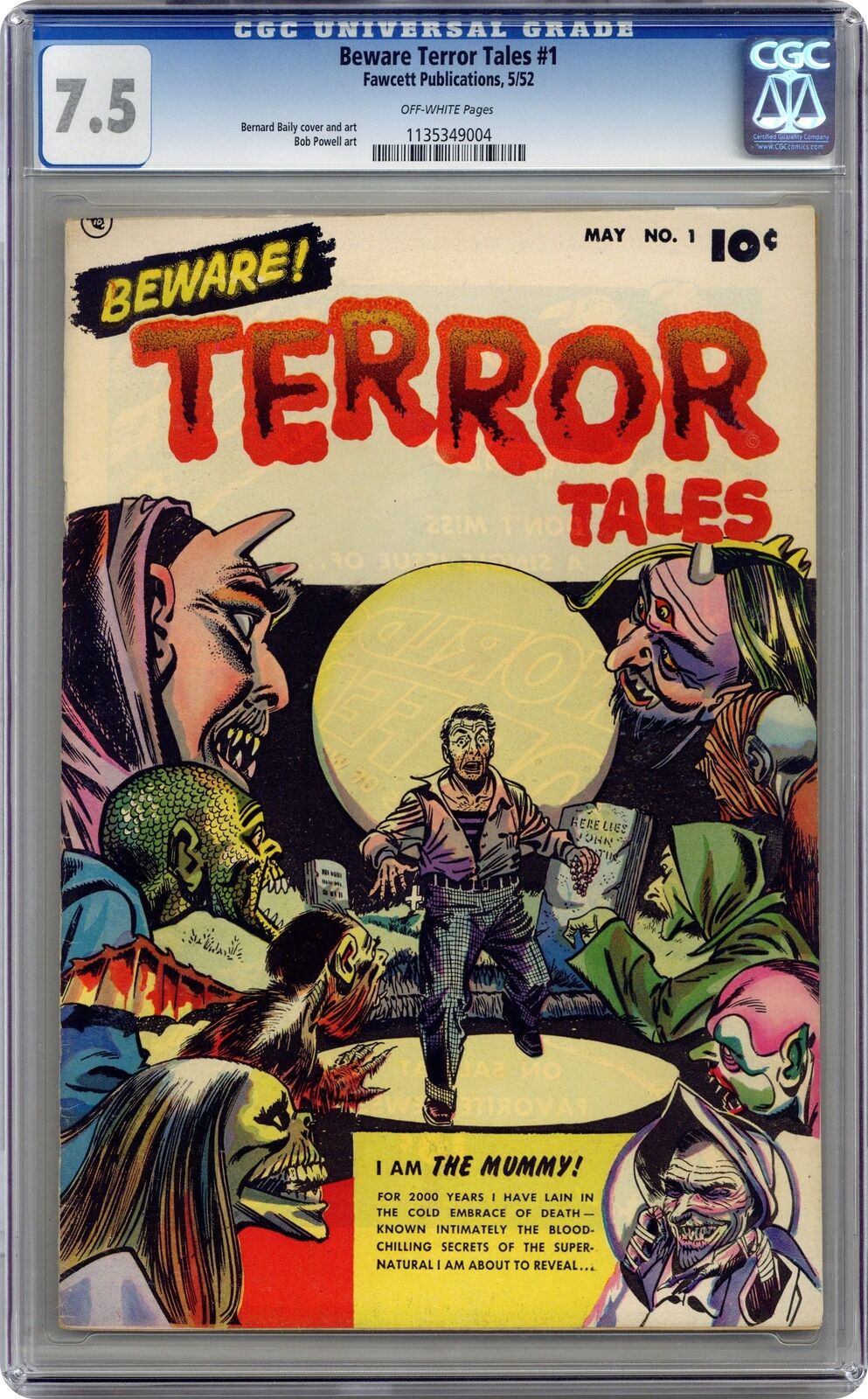 Beware Terror Tales #1 CGC 7.5 1952 1135349004