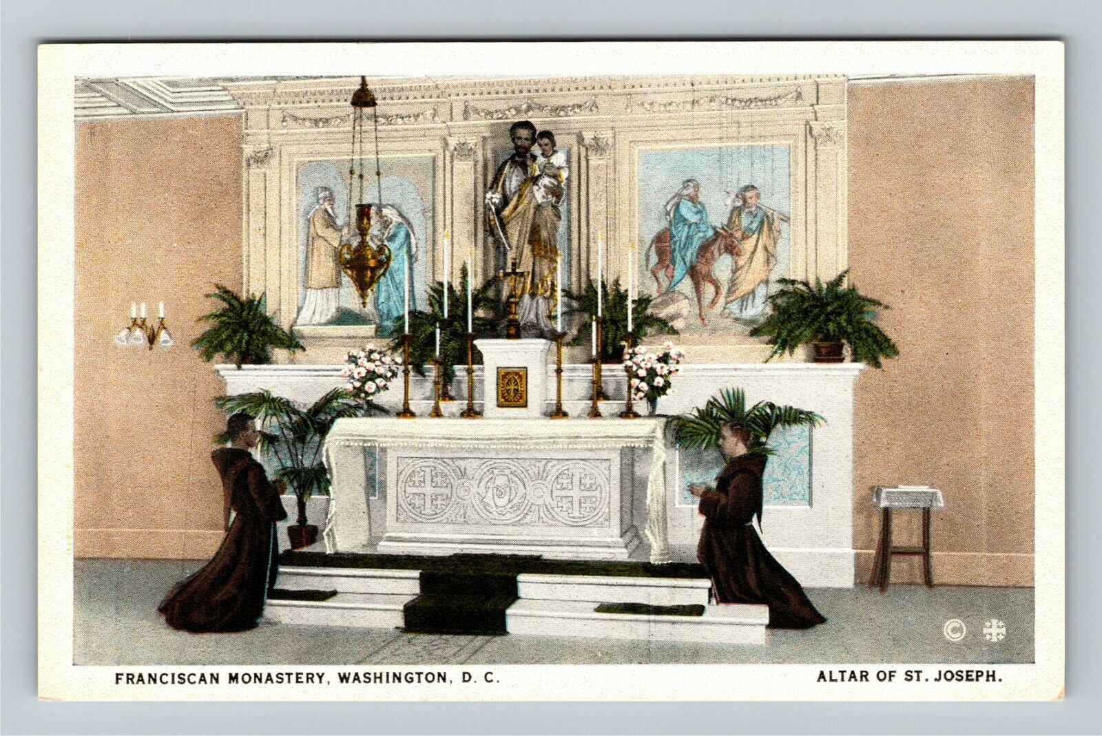 Washington DC-Washington DC, Franciscan Monastery Altar Joseph Vintage Postcard