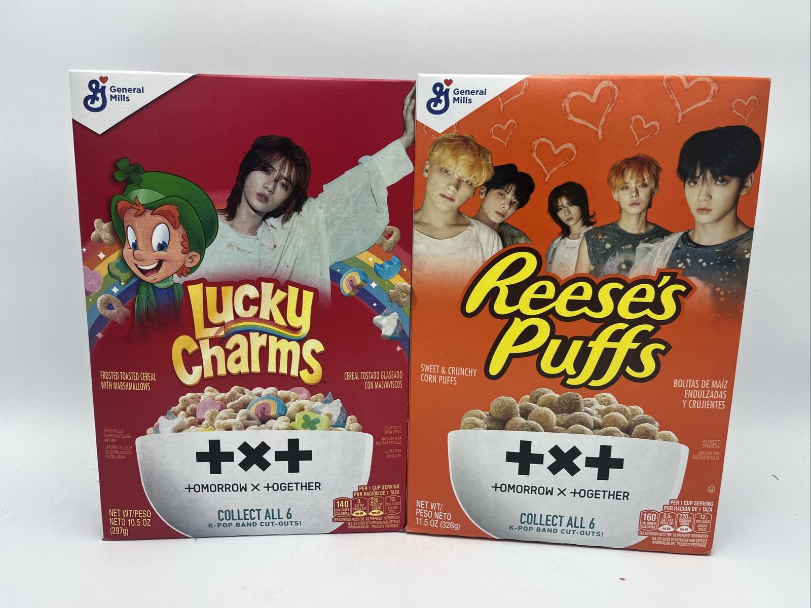 K-POP TXT TOMORROW X TOGETHER Reese’s Puffs & Lucky Charms General Mills Cereal