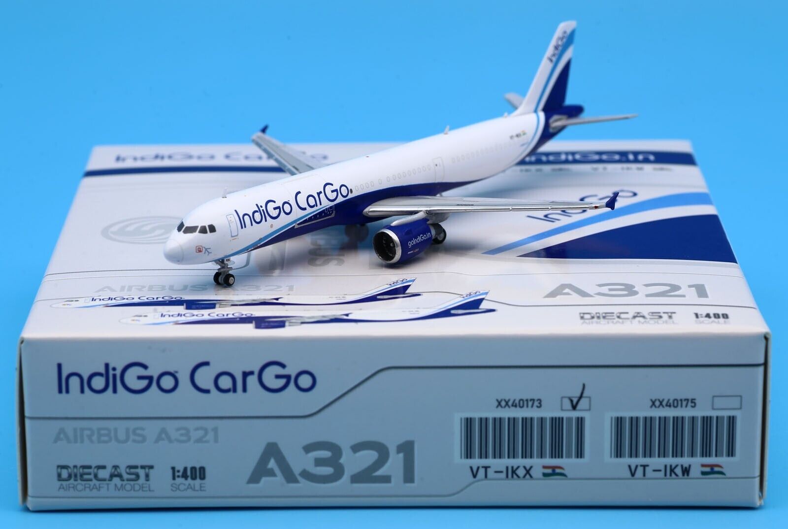 JC Wings 1:400 IndiGo Cargo Airbus A321(P2F) Diecast Aircraft Jet Model VT-IKX