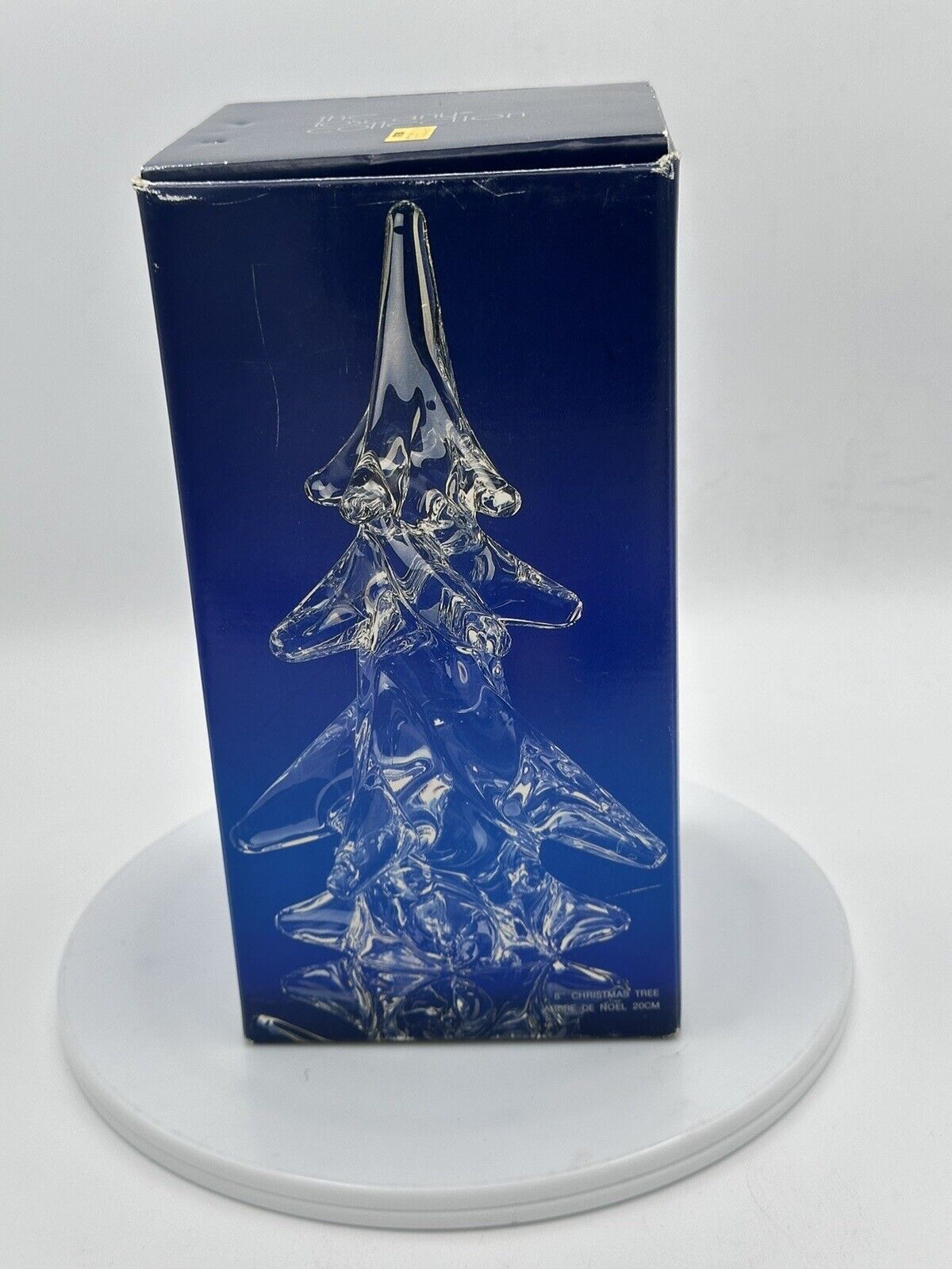 THE  TOSCANY Collection Solid 24% Lead Crystal Christmas Tree Japan 8” With Box