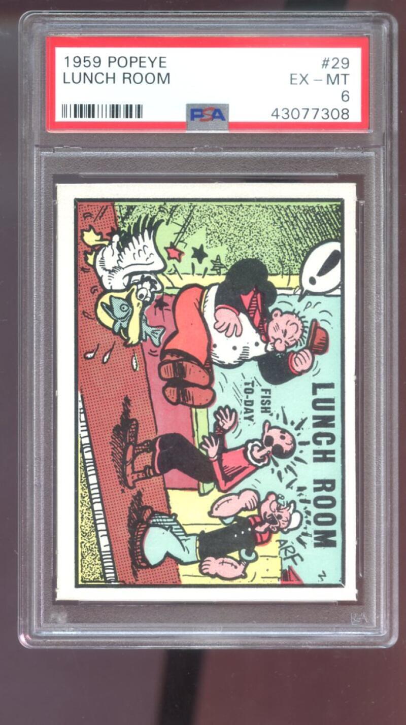 1959 Popeye #29 Olive Oyl Lunch Room PSA 6 Graded Card Ad-Trix King Features