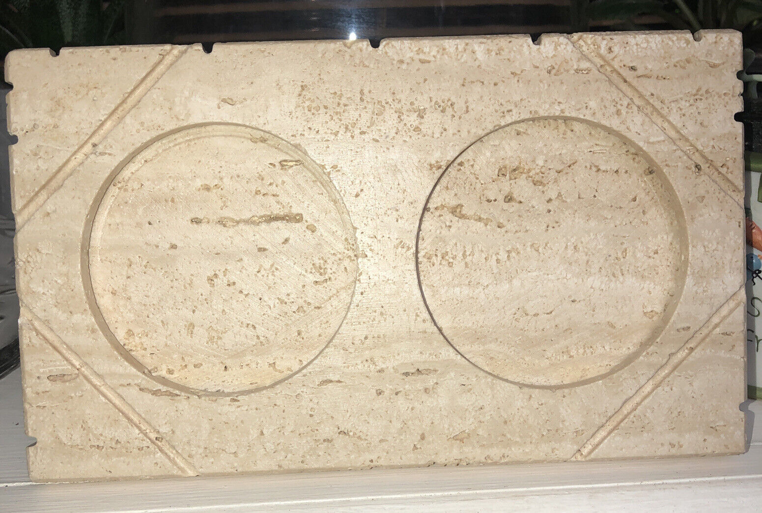 1970's Mid-Century Travertine Double Picture Frame by Fratelli Mannelli