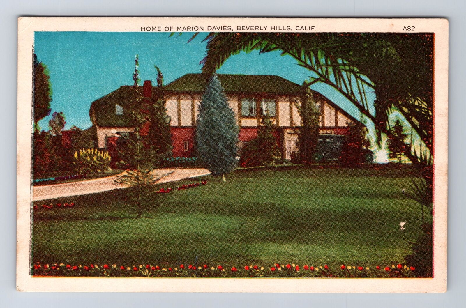 Beverly Hills CA-California, Home Of Marion Davies, Antique, Vintage Postcard