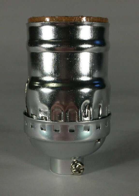 New Short Keyless Lamp Socket, Medium Base (E26), Nickel Finish #CS348N