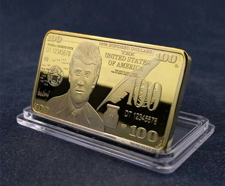 New Years SALE President Trump 24K $100 Gold Bar MAGA Collectable Coin Gift