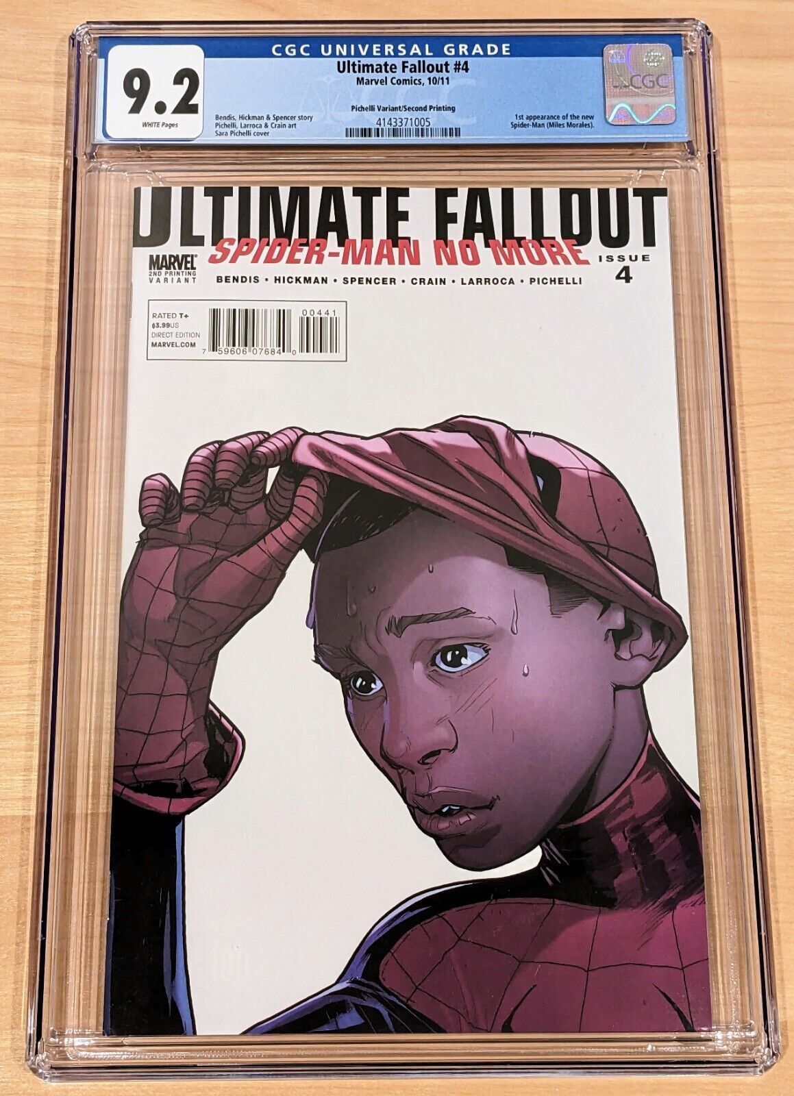 ULTIMATE FALLOUT #4 CGC 9.2 1ST MILES MORALES 2ND PRINT PICHELLI VARIANT 2011