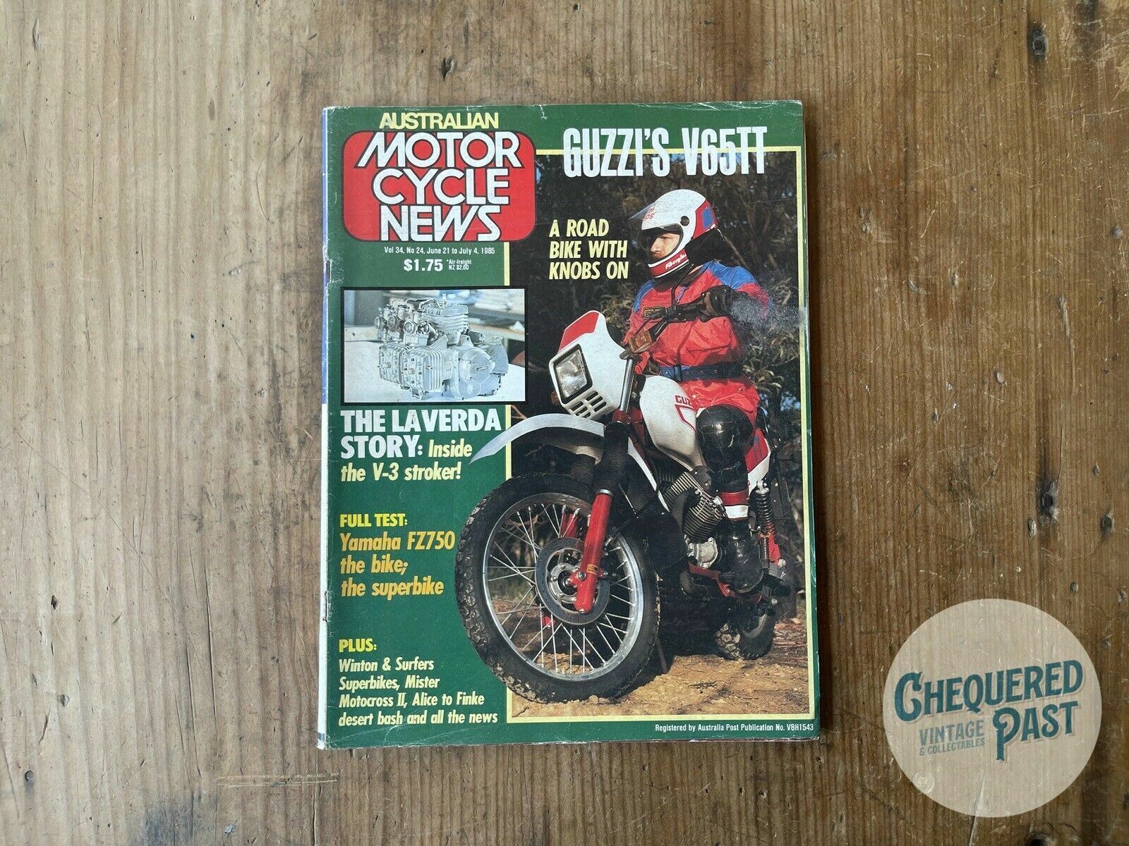 Vintage June 1985 AUSTRALIAN MOTOR CYCLE NEWS Magazine V65TT FZ750 Laverda
