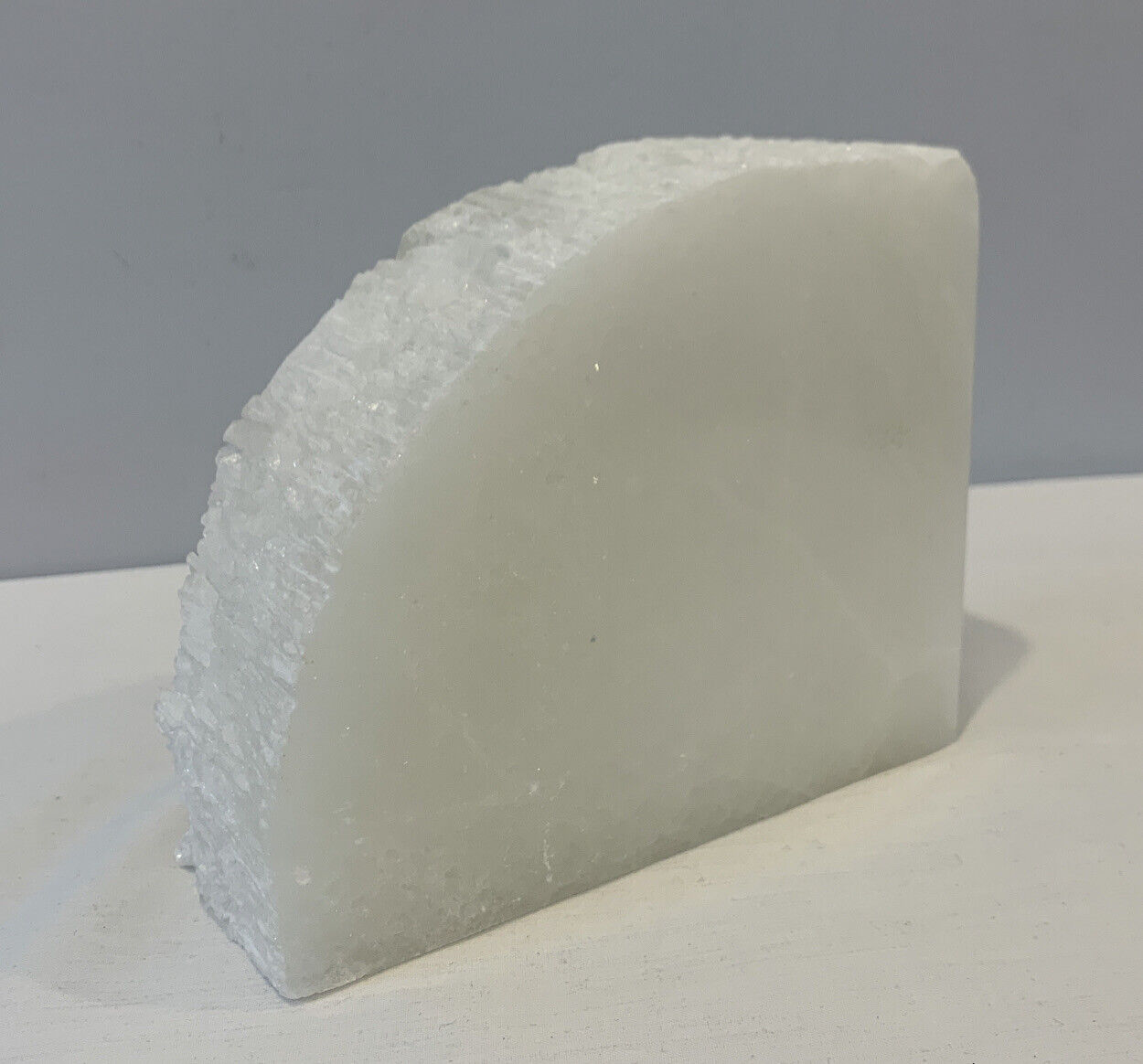 Natural White Selenite Bookend Over 4 Pounds 6\