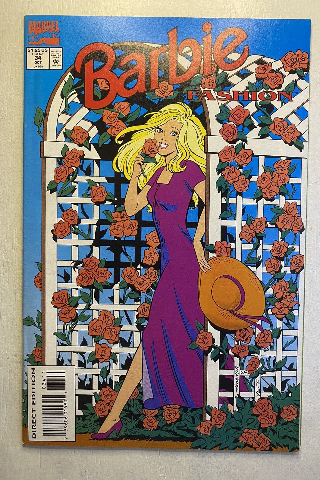 BARBIE Fashion #34 HIGH GRADE Marvel Comic Book - 1991 SERIES 1993
