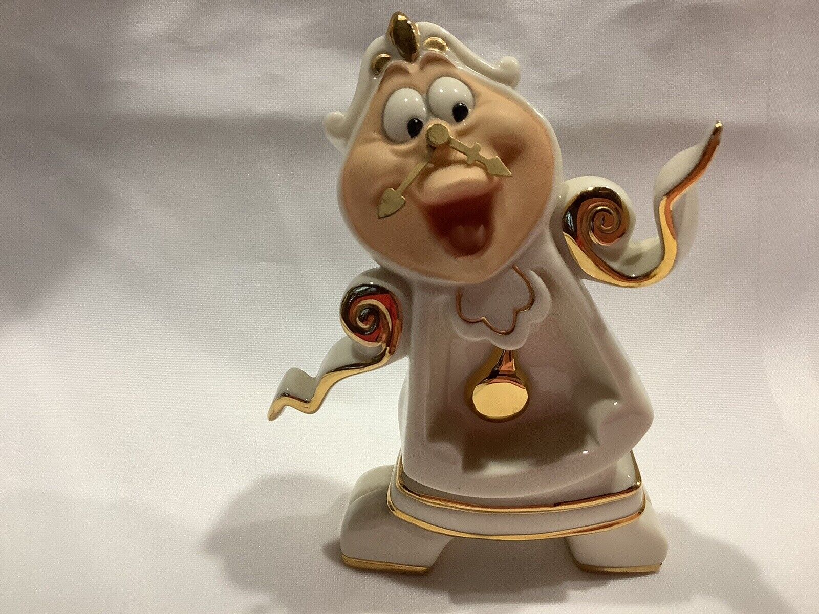 Disney Lenox Cogsworth 24K Gold Hand Painted Accents, Excellent Condition. 