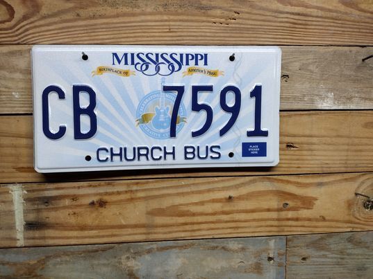 2014 Expired Mississippi Guitar Church Bus License Plate Auto Tags CB 7591