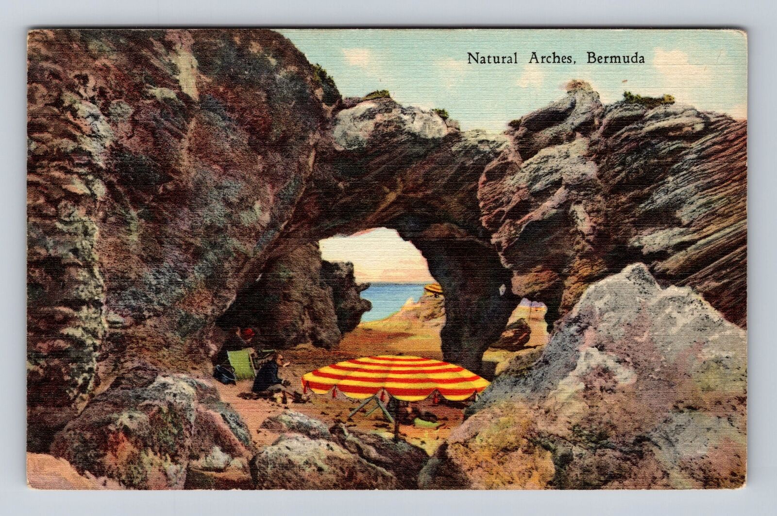 Bermuda, Natural Arches, Antique Vintage Souvenir Postcard