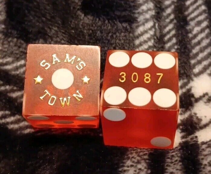 Pair Of Vintage Casino Sam’s Town Dice w/Sequential Serial Numbers - 3086 & 3087