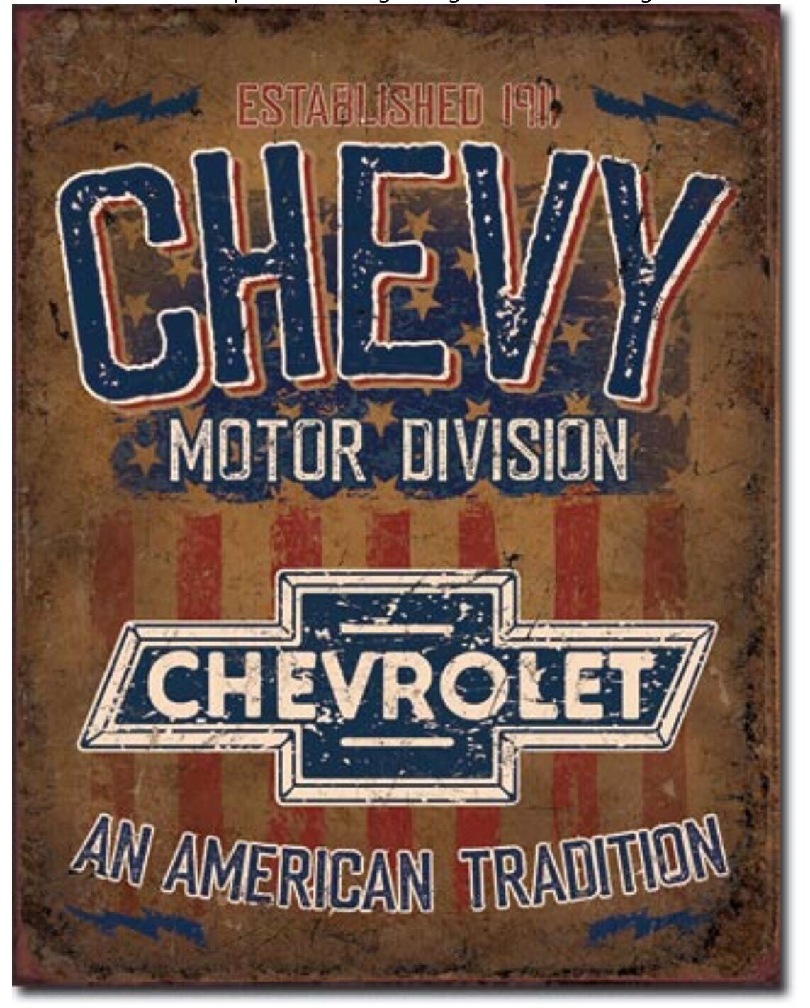 Chevrolet American Tradition Metal Tin Sign Garage Shop Bar  Home Decor #2204