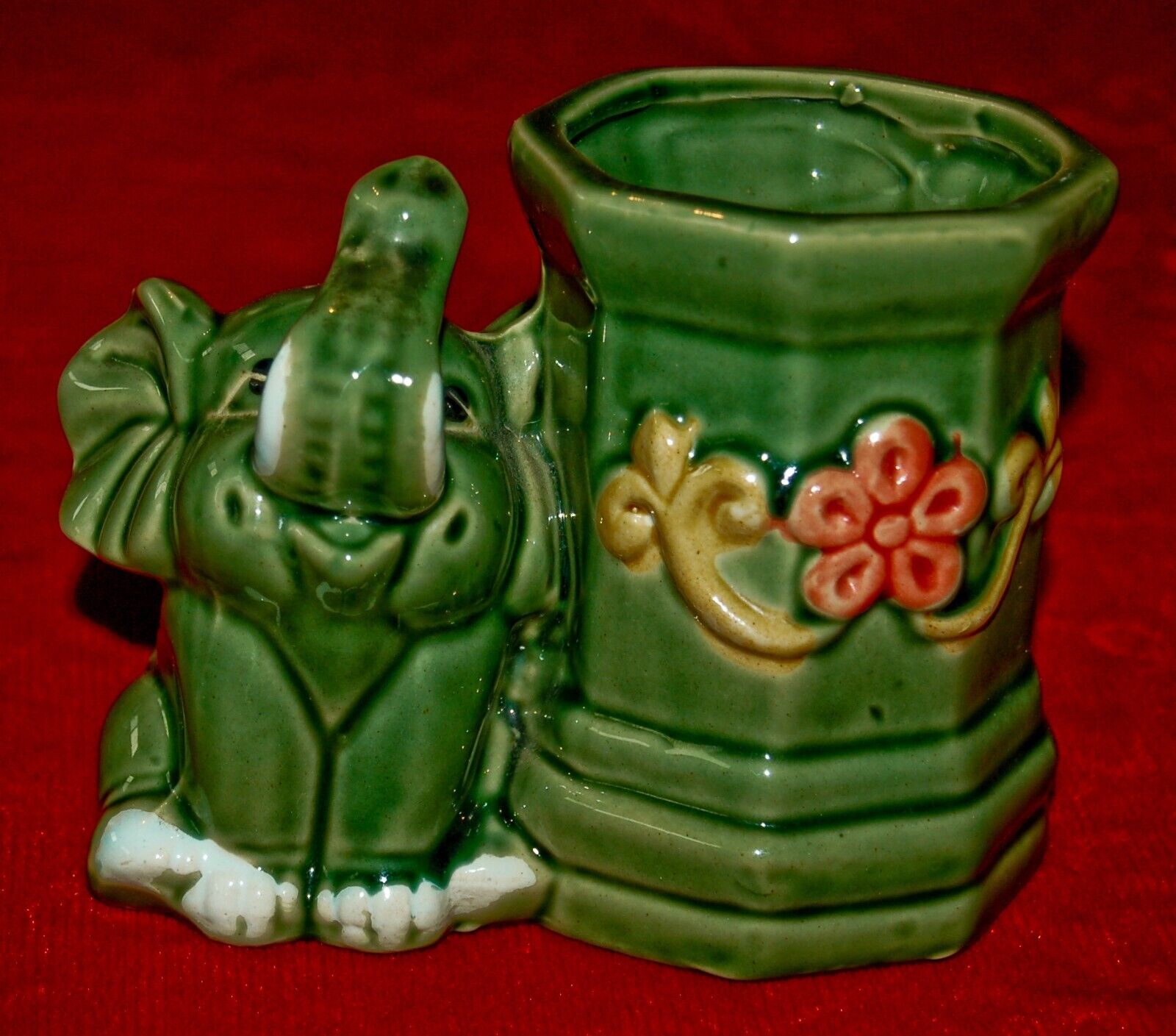 VINTAGE PLANTER Lucky Elephant Adorable Ceramic