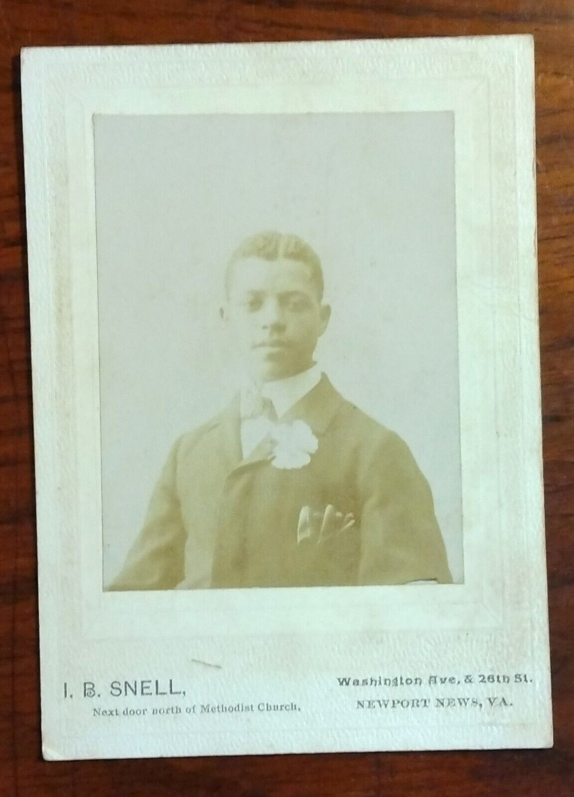 1897 Cabinet Card Photo ~ Handsome Young African America Man -Identified & Dated